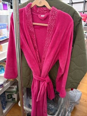 Ulta Beauty Pink Plush Robe with Sequin Accent